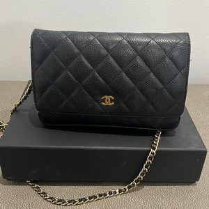 Chanel wallet on chain black